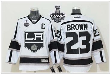 Kings #23 Dustin Brown White Road 2014 Stanley Cup Finals Stitched NHL Jersey