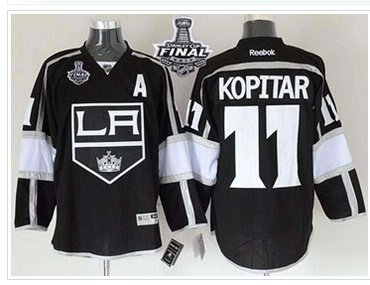 Kings #11 Anze Kopitar Black Home 2014 Stanley Cup Finals Stitched NHL Jersey