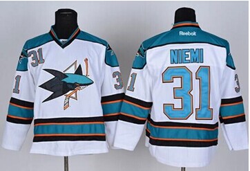San Jose Sharks #31 Antti Niemi White Stitched NHL Jersey San Jose Sharks #31 Antti Niemi White Stitched NHL Jersey