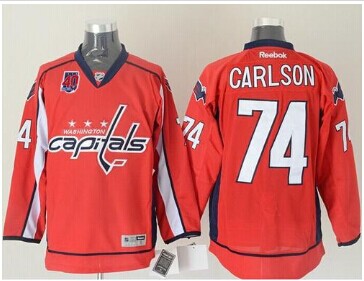 Washington Capitals #74 John Carlson Red 40th Anniversary Stitched NHL Jersey Washington Capitals #74 John Carlson Red 40th Anniversary Stitched NHL Jersey