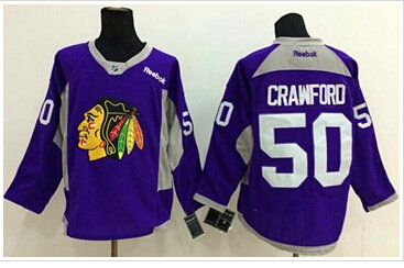 Chicago Blackhawks #50 Corey Crawford Purple Hockey Fights Cancer Stitched NHL Jersey