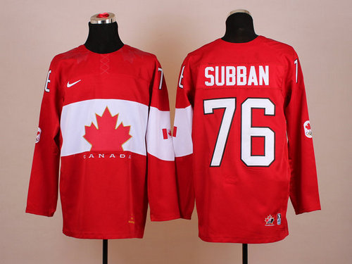 Team Canada 2014 Olympic #76 P.K Subban Red Stitched NHL Jersey