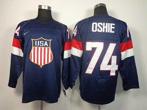 Team USA 2014 Sochi Winter Olympics #74 Tj Oshie Dark Blue Authentic Hockey Jersey