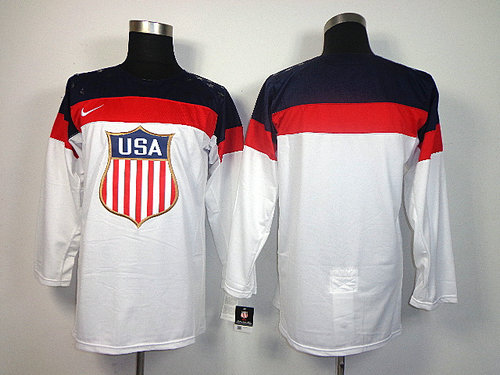 Team USA 2014 Sochi Winter Olympics Blank White Jersey