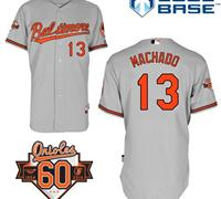 Baltimore Orioles #13 Manny Machado Grey 1954-2014 60th Anniversary Cool Base Baseball Jersey Baltimore Orioles #13 Manny Machado Grey 1954-2014 60th Anniversary Cool Base Baseball Jersey