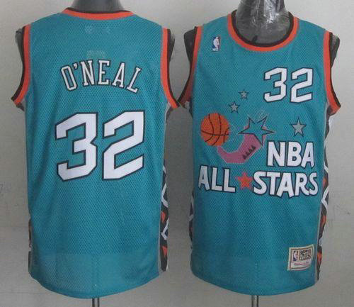 Orlando Magic Mitchell And Ness #32 Shaquille O'Neal Light Blue 1996 All Star NBA Jersey