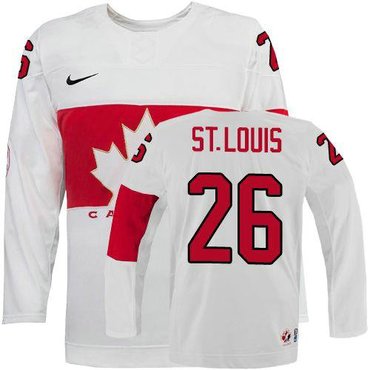 2014 Olympic Team Canada #26 Martin St.Louis White Hockey NHL Jersey
