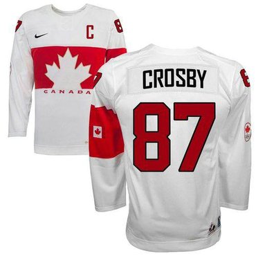 2014 Olympic Team Canada #87 Sidney Crosby White Hockey NHL Jersey