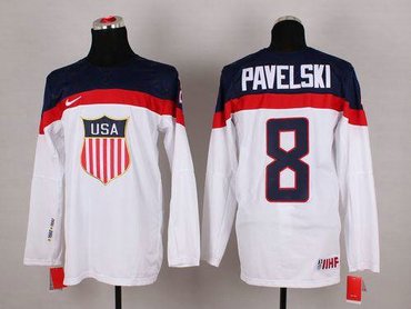 2014 Olympic Team USA #8 Joe Pavelski White Hockey NHL Jersey 2014 Olympic Team USA #8 Joe Pavelski White Hockey NHL Jersey