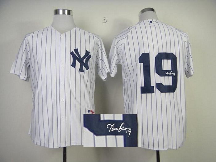 New York Yankees #19 Masahiro Tanaka White MLB Jerseys(Signed)