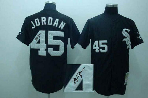 Chicago White Sox 45 JENKS Black MLB Jerseys(Signed)