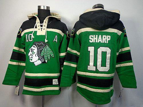 Blackhawks #10 Patrick Sharp Green Sawyer Hooded Sweatshirt Stitched NHL Blackhawks #10 Patrick Sharp Green Sawyer Hooded Sweatshirt Stitched NHL