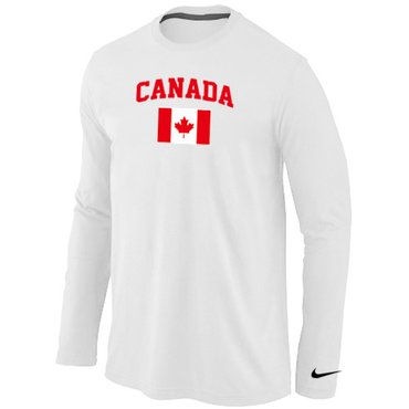 New 2014 Olympics Canada Flag Collection Locker Room Sleeve T-Shirt White