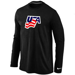New USA Graphic Legend Performance Collection Locker Room Long Sleeve T-Shirt Black