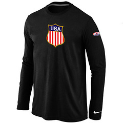 New Team USA Hockey Winter Olympics KO Collection Locker Room Long Sleeve T-Shirt Black