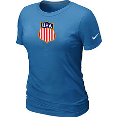 New Team USA Hockey Winter Olympics KO Collection Locker Room Women's T-Shirt L.blue
