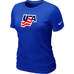 New USA Graphic Legend Performance Collection Locker Room Women's T-Shirt Blue