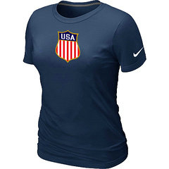 New Team USA Hockey Winter Olympics KO Collection Locker Room Women's T-Shirt D.Blue