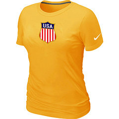 New Team USA Hockey Winter Olympics KO Collection Locker Room Women's T-Shirt Yellow