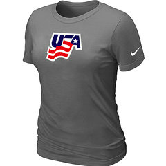New USA Graphic Legend Performance Collection Locker Room Women's T-Shirt D.Grey