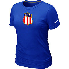 New Team USA Hockey Winter Olympics KO Collection Locker Room Women's T-Shirt Blue