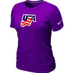 New USA Graphic Legend Performance Collection Locker Room Women's T-Shirt Purple