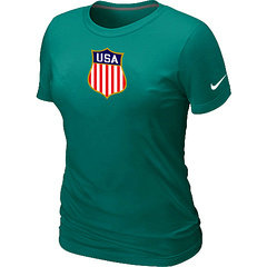 New Team USA Hockey Winter Olympics KO Collection Locker Room Women's T-Shirt L.Green