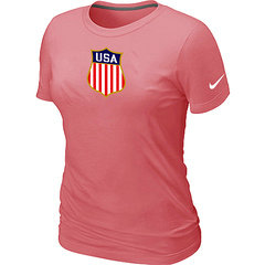 New Team USA Hockey Winter Olympics KO Collection Locker Room Women's T-Shirt Pink