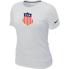 New Team USA Hockey Winter Olympics KO Collection Locker Room Women's T-Shirt White