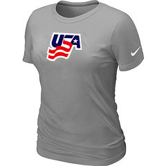 New USA Graphic Legend Performance Collection Locker Room Women's T-Shirt L.Grey