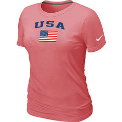 USA Olympics USA Flag Collection Locker Room Women's T-Shirt Pink