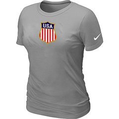 New Team USA Hockey Winter Olympics KO Collection Locker Room Women's T-Shirt L.Grey