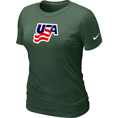 New USA Graphic Legend Performance Collection Locker Room Women's T-Shirt D.Green