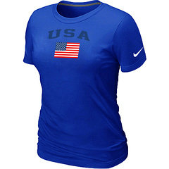 USA Olympics USA Flag Collection Locker Room Women's T-Shirt Blue