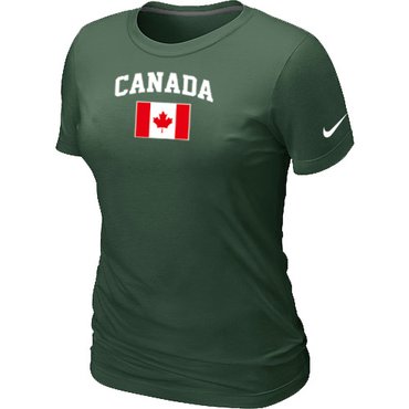 New 2014 Olympics Canada Flag Collection Locker Room Women's T-Shirt D.Green