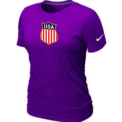 New Team USA Hockey Winter Olympics KO Collection Locker Room Women's T-Shirt Purple