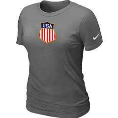 New Team USA Hockey Winter Olympics KO Collection Locker Room Women's T-Shirt D.Grey