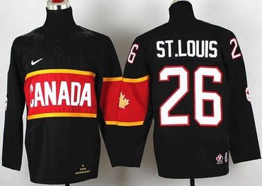 Youth NHL Team Canada 2014 Olympic #26 Martin St.Louis Black Stitched Jersey