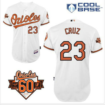 Baltimore Orioles #23 Nelson Cruz White 1954-2014 60th Anniversary Cool Base Baseball Jersey