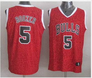 Chicago Bulls #5 Carlos Boozer Red Crazy Light NBA Jersey