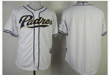 San Diego Padres Blank White Cool Base Baseball Jersey