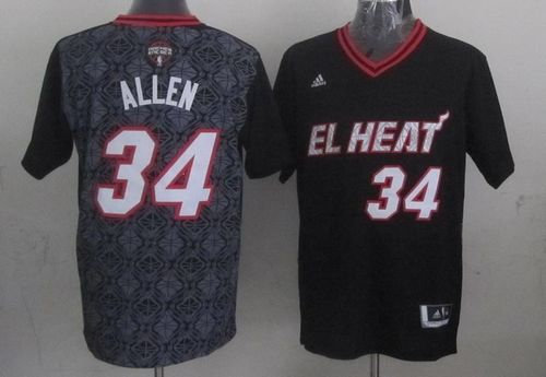 Miami Heat #34 Ray Allen Black New Latin Nights Stitched NBA Jersey Miami Heat #34 Ray Allen Black New Latin Nights Stitched NBA Jersey