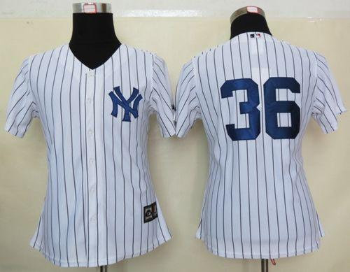 Women's Yankees #36 Carlos Beltran White(Black Strip) Home Baseball Jersey Women's Yankees #36 Carlos Beltran White(Black Strip) Home Baseball Jersey