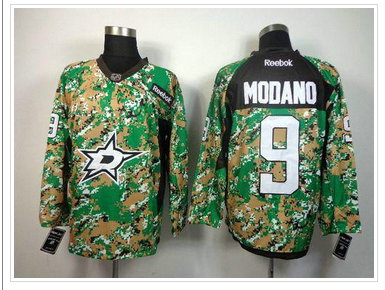 Dallas Stars #9 Mike Modano Camo Veterans Day Practice Stitched NHL Jersey