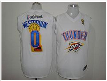 Oklahoma City Thunder #0 Russell Westbrook white 2014 champions NBA Jersey