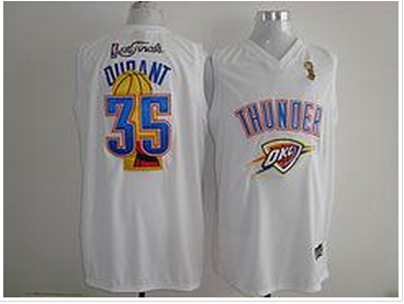 Oklahoma City Thunder #35 Kevin Durant white 2014 champions NBA Jersey