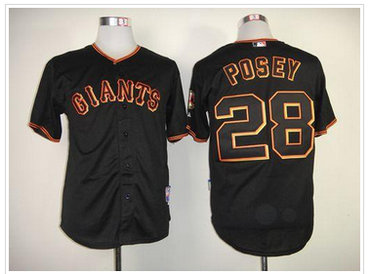 San Francisco Giants #28 Buster Posey Black Baseball Jersey