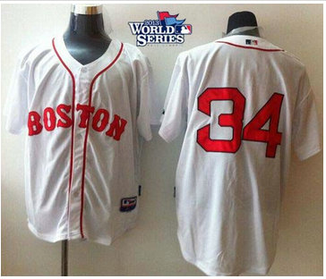 Boston Red Sox #34 David Ortiz White Cool Base 2013 World Series Patch Stitched Baseball Jersey Boston Red Sox #34 David Ortiz White Cool Base 2013 World Series Patch Stitched Baseball Jersey