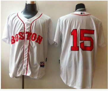 Boston Red Sox #15 Dustin Pedroia Stitched White Baseball Jersey