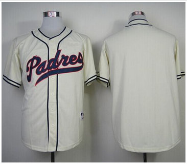 San Diego Padres Blank Cream 1948 Turn Back The Clock Stitched Baseball Jersey